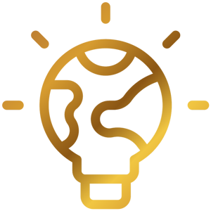 Border Innovation Icon Gold Gradient