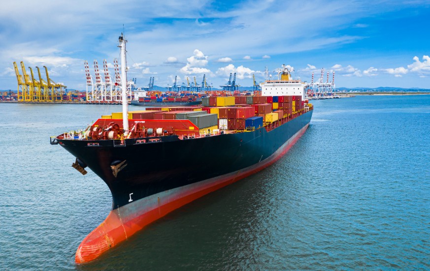 Ship coming out of docks